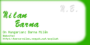 milan barna business card